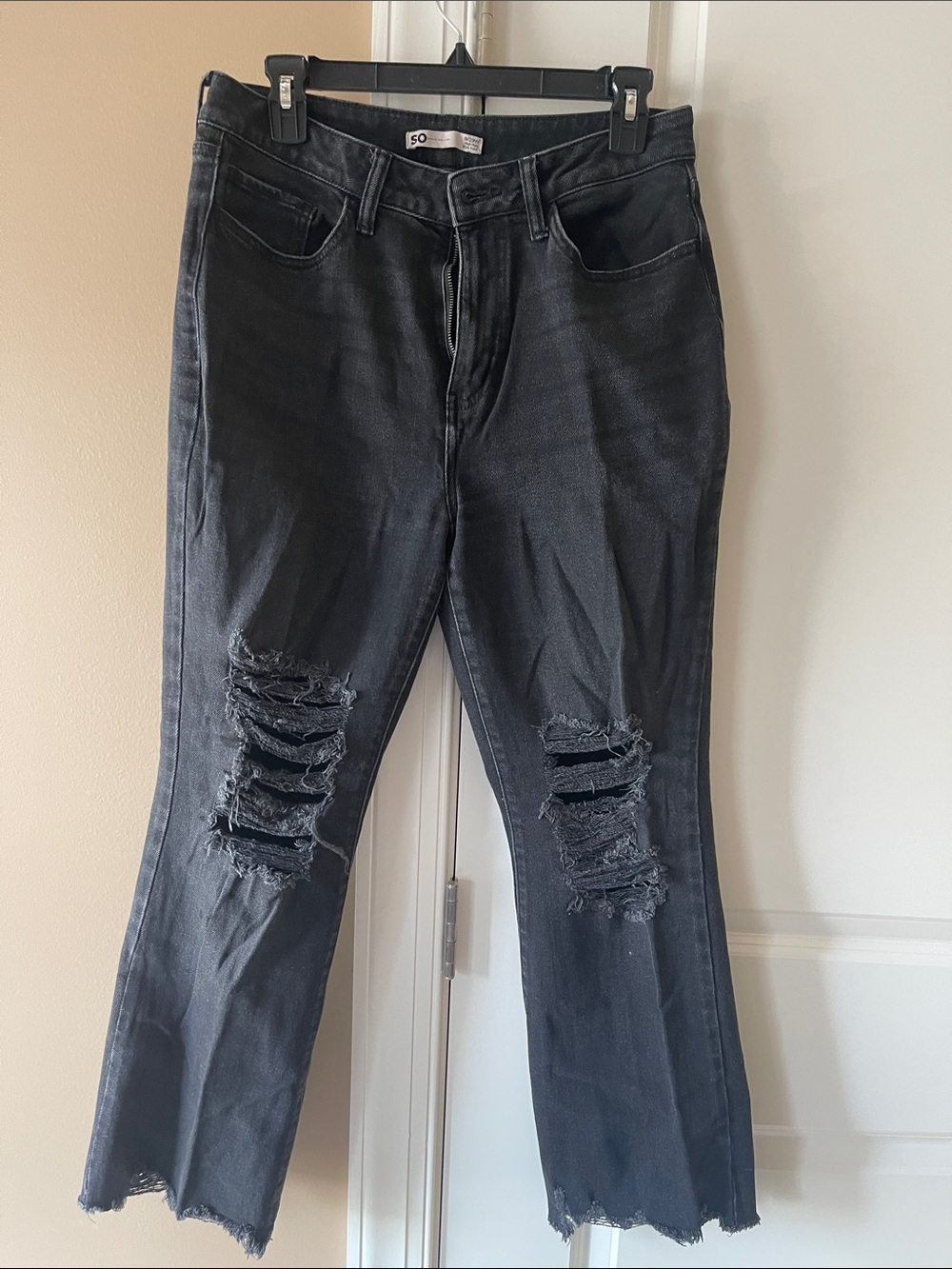 SO Black Ripped Bootcut Men’s Jeans